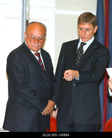 Demján Sándor és Gyurcsány Ferenc-stock-foto