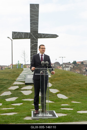 Politika - Szmolenszk emlékmű avatás-stock-foto