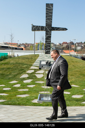 Politika - Szmolenszk emlékmű avatás-stock-foto