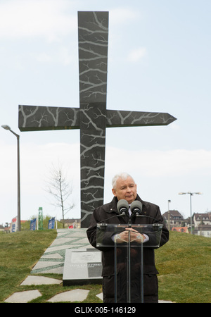 Politika - Szmolenszk emlékmű avatás-stock-foto