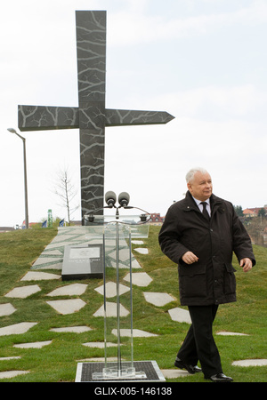 Politika - Szmolenszk emlékmű avatás-stock-foto