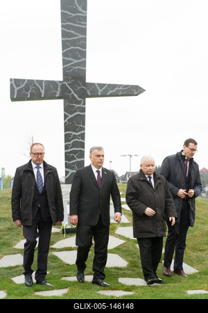 Politika - Szmolenszk emlékmű avatás-stock-foto