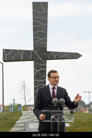 Politika - Szmolenszk emlékmű avatás-stock-foto