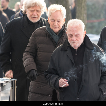 Andy Vajna temetése a Fiumei úti Sírkertben.A képen Gát György,Szabó István és Sándor Pál.2019.01.31.Fotó:Vörös Szilárd-stock-foto