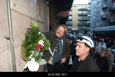 Kapás Dezső emléktábla-stock-foto