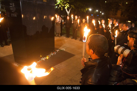 Megemlékezés az 1956-os forradalom és szabadságharc évfordulóján-stock-foto