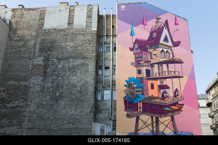 Átadták az elsõ festett tûzfalat Budapesten az Arany János és a Sas utca sarkán.2016.09.21.Fotó:Vörös Szilárd-stock-foto