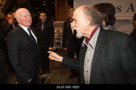 Budapest, 2010.12.04.
Idén nyolcadik alkalommal került megrendezésre a Prima Primissima Díjátadó Gálaest a Művészetek Palotájában.

A képen: Moldova György író (balra) és Sándor György humorista-stock-foto