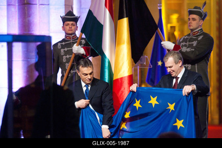 Belgium átadta az EU-elnökséget Magyarországnak-stock-foto