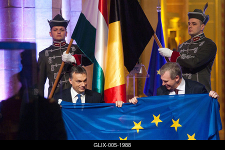 Belgium átadta az EU-elnökséget Magyarországnak-stock-foto