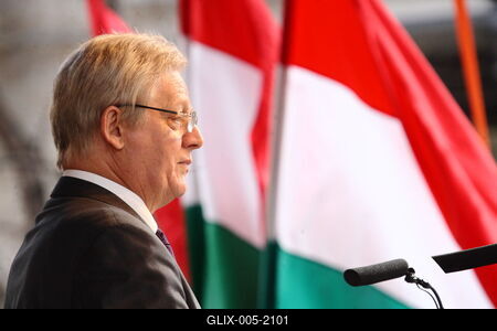 Március 15.-i megemlékezés a Batthyány örökmécsesnél-stock-foto