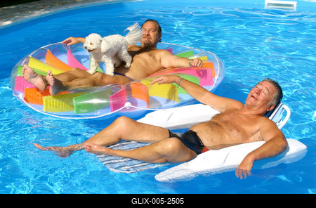 Bajor Imre és Koós János együtt nyaral-stock-foto