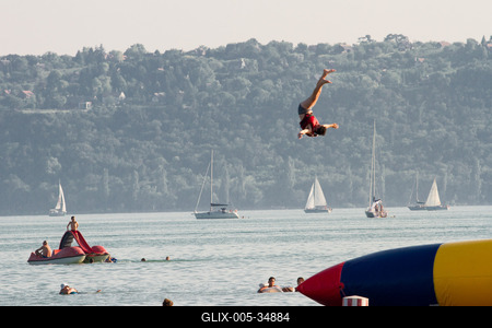 Strandolók Balatonfüreden-stock-foto