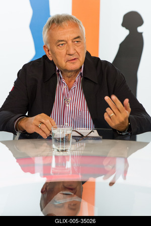 Havas a pályán c. műsor felvétele-stock-foto