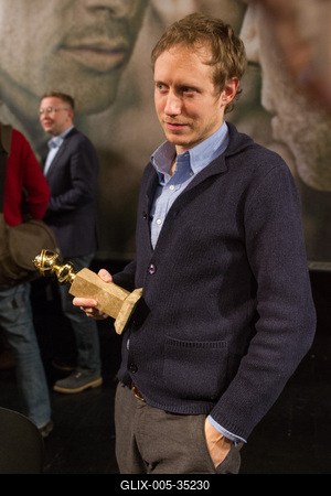 A Saul fia c. film sajtótájékoztatója-stock-foto