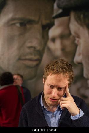 A Saul fia c. film sajtótájékoztatója-stock-foto