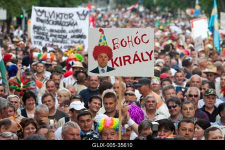 Rendvédelmisek tüntetése-stock-foto