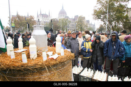 Tejtermelők demonstrációja-stock-foto