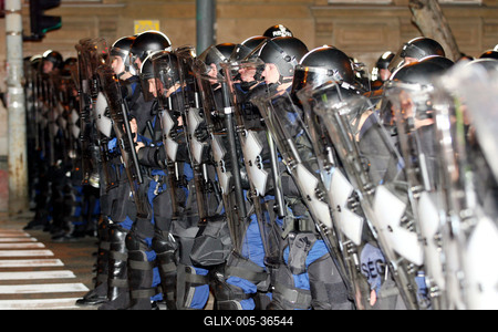 Zavargások a Kossuth téren-stock-foto