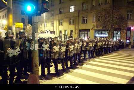Zavargások a Kossuth téren-stock-foto