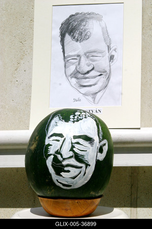 Portréképek görögdinnyén-stock-foto