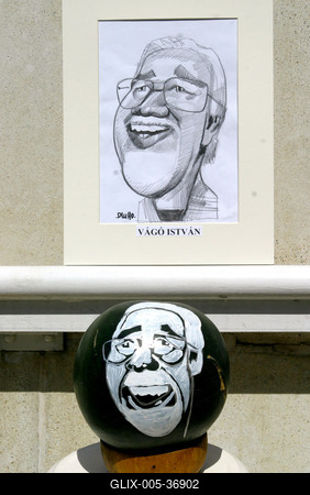 Portréképek görögdinnyén-stock-foto