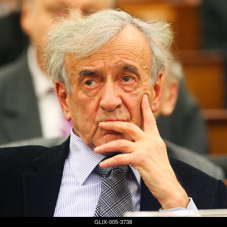 Elie Wiesel Budapesten-stock-foto