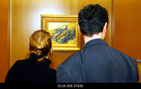 A kulturális miniszter megnyitotta a Van Gogh-kiállítást-stock-foto