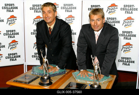 A Lázár-testvérek kézlenyomata is felkerül a Magyar Sportcsillagok Falára-stock-foto