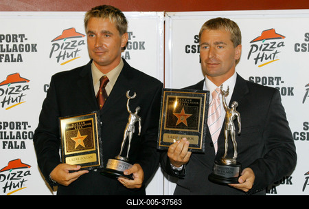 A Lázár-testvérek kézlenyomata is felkerül a Magyar Sportcsillagok Falára-stock-foto