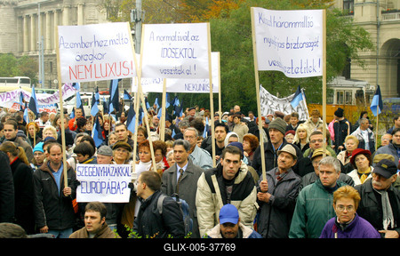 Parlament elé vonultak a z idősek és fogyatékosok-stock-foto