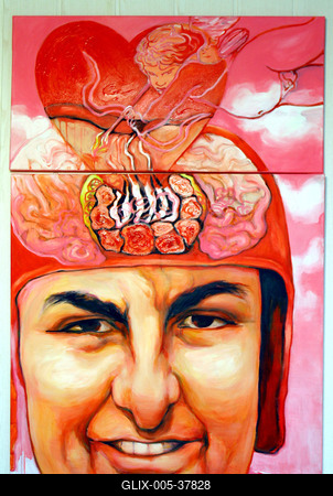 Festménykiállítás Győzikéről-stock-foto