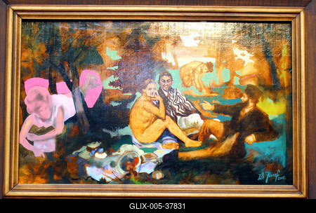 Festménykiállítás Győzikéről-stock-foto