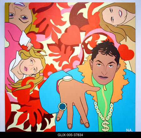 Festménykiállítás Győzikéről-stock-foto