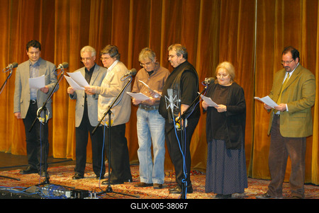 Zajlik a szilveszteri Rádiókabaré felvétele-stock-foto