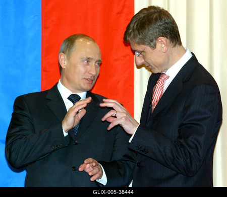 Putyin Budapesten-stock-foto