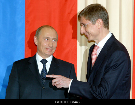 Putyin Budapesten-stock-foto