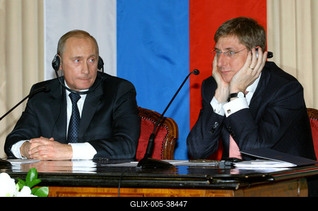 Putyin Budapesten-stock-foto