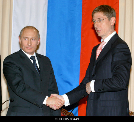 Putyin Budapesten-stock-foto