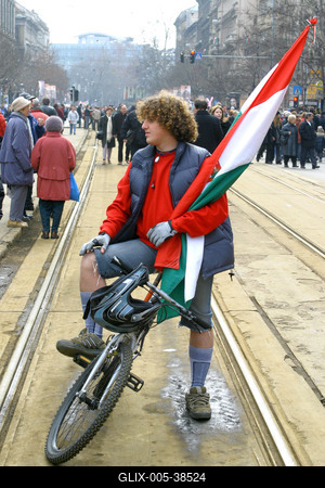 Március 15-i megemlékezés-stock-foto