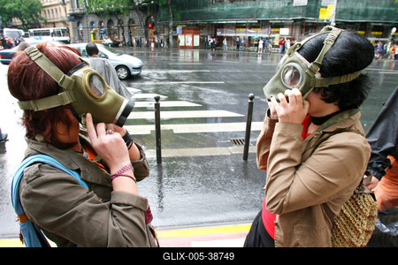 Radikális gyalogosok bénították meg a forgalmat-stock-foto