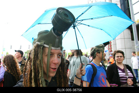 Radikális gyalogosok bénították meg a forgalmat-stock-foto