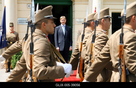 Honvédségi értekezlet-stock-foto