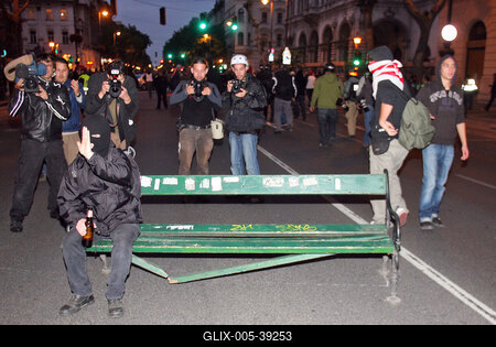 Újabb zavargások Budapesten-stock-foto