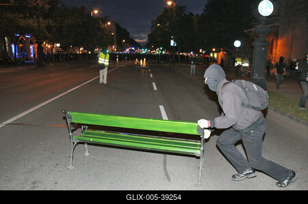 Újabb zavargások Budapesten-stock-foto