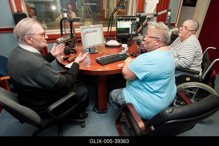 Reggeli műsor a Klubrádióban-stock-foto