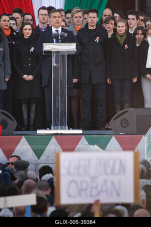 Március 15.-i ünnepség a Kossuth téren-stock-foto