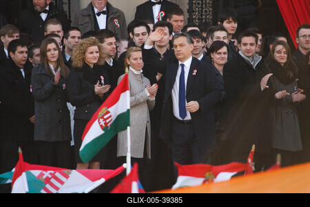 Március 15.-i ünnepség a Kossuth téren-stock-foto