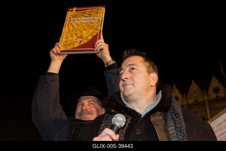 Kormánypárti tüntetés-stock-foto