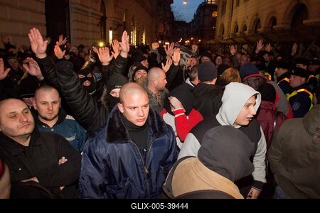Tüntetés az Új Színháznál-stock-foto